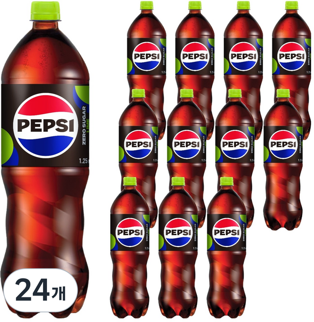펩시 콜라 제로슈거 라임향, 24개, 1.25L