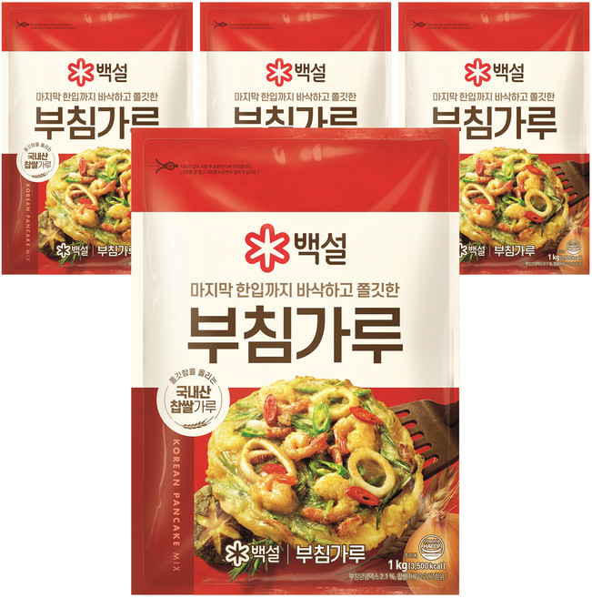 백설 부침가루, 1kg, 4개