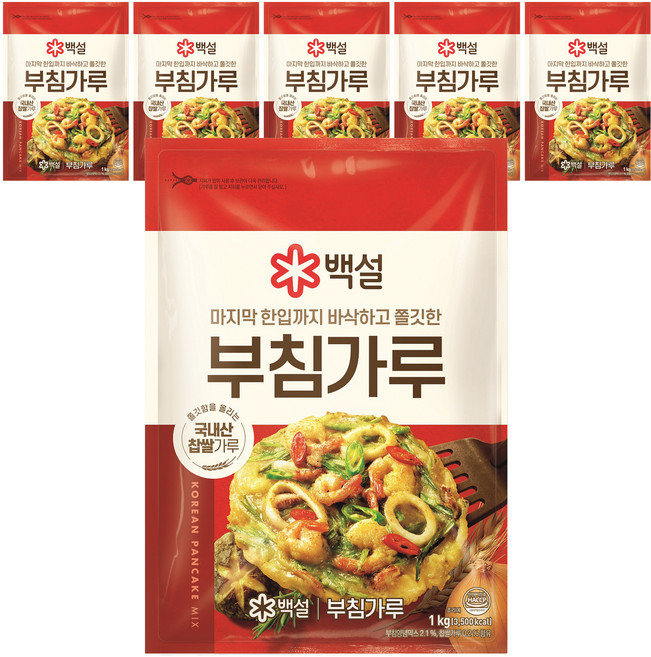 백설 부침가루, 1kg, 6개