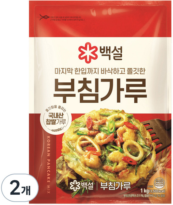 백설 부침가루, 1kg, 2개