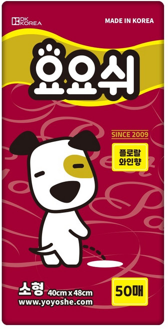 요요쉬 강아지 배변패드 플로랄와인향, 50개입, 1개