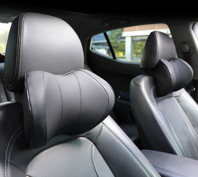 브론코 차량용 메모리폼 목쿠션 2p, 블랙, 1세트