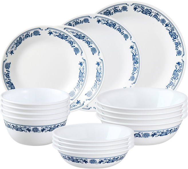 코렐 올드타운블루 원형 4인 홈식기세트 16p, 혼합색상, 식기 6종, 1세트