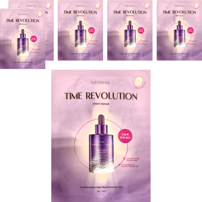 MISSHA Time Revolution 夜間修護安瓶面膜, 30g, 6張