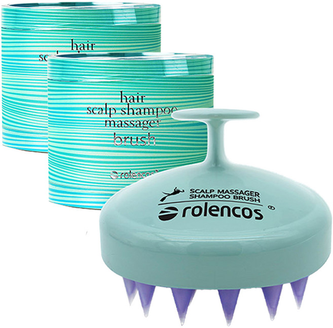 로렌코스 프로페셔널 두피 샴푸브러쉬, 민트, 2개