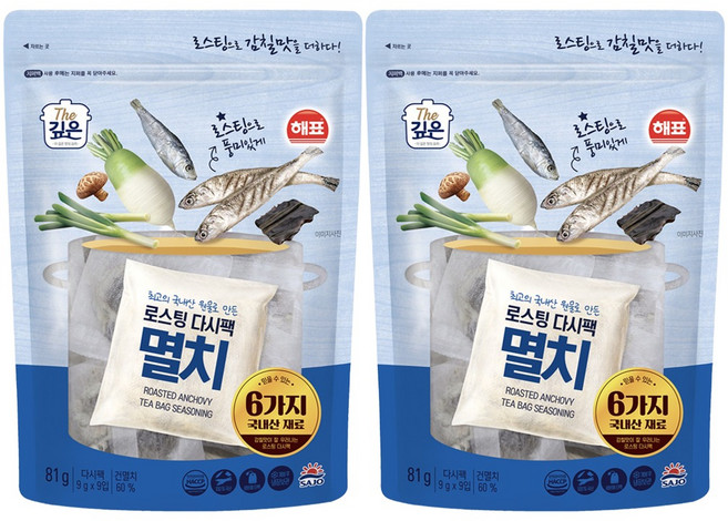 더깊은 로스팅 다시팩 멸치 9p, 2개, 81g