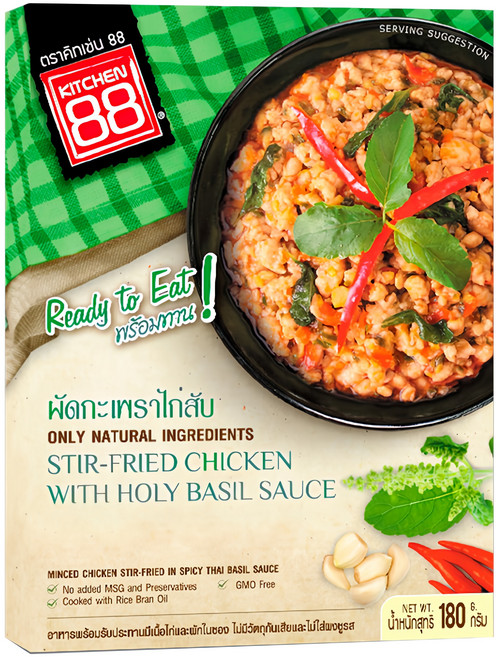 KITCHEN 88 泰式打拋雞肉即食包, 180g, 1盒
