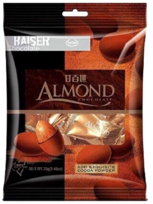 KAISER 甘百世 巧克力粉杏仁豆, 70g, 1袋