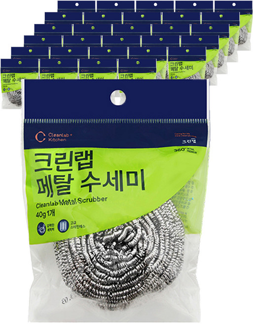크린랩 메탈 수세미, 1개입, 30개