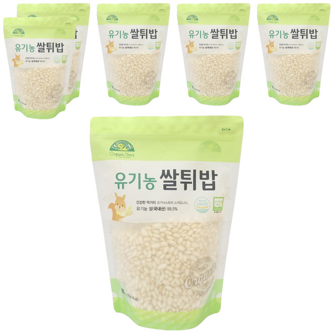 유아용 오가닉스토리 유기농 쌀튀밥, 쌀, 6개, 80g