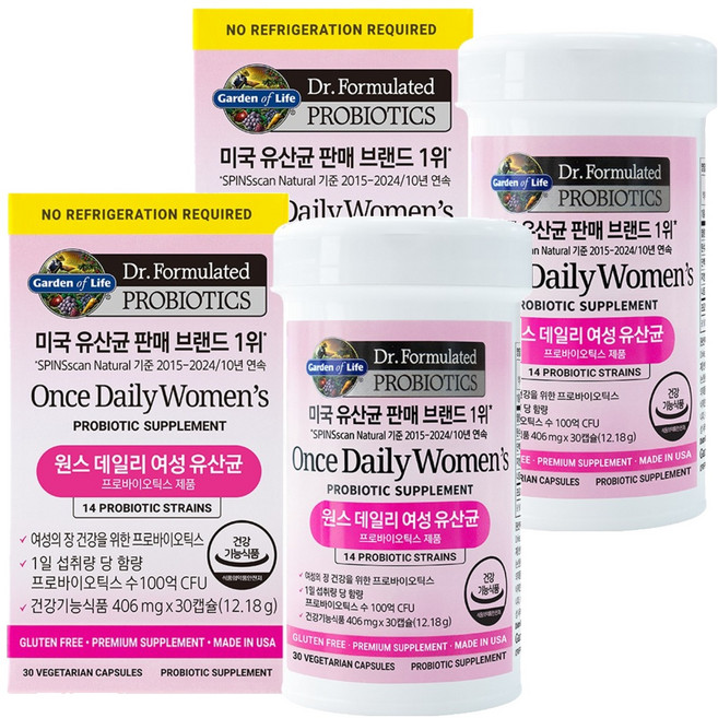 Garden of Life 女性益生菌素食膠囊, 30顆, 2罐