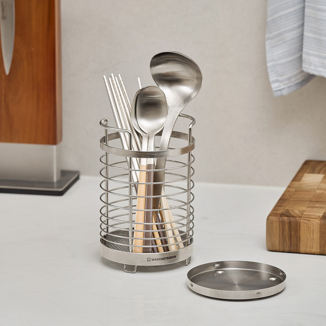 바겐슈타이거 벤틸로 홀더 수저통 스텐304 물빠짐 탈착식 물받침대, 1개