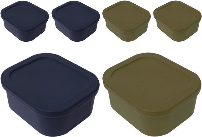 YOUHOUSE 삶아 쓰는 실리콘 밀폐용기 500ml, 6개, 다크그린 + 올리브