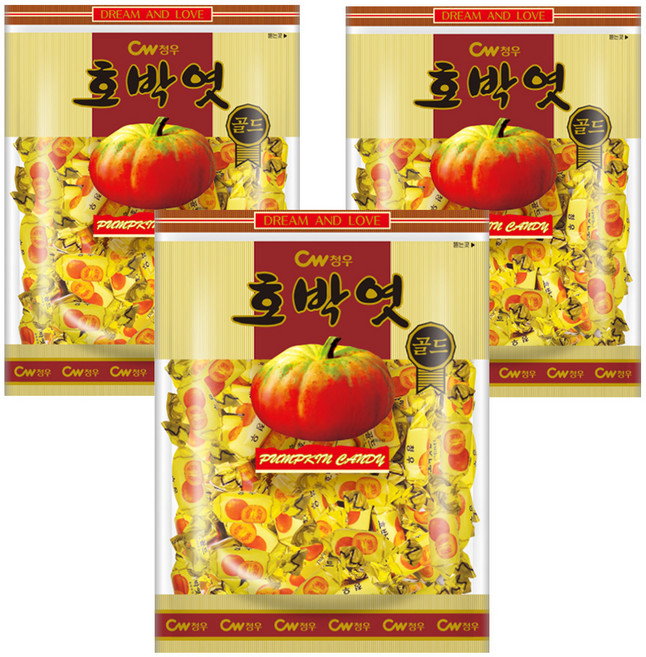 청우식품 호박엿 골드, 350g, 3개