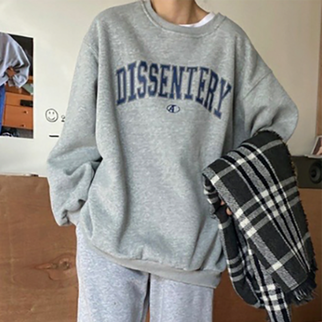 구디프 여성용 레터링 루즈핏 맨투맨