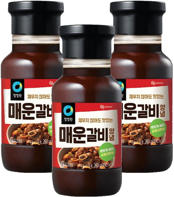 청정원 매운갈비 양념, 280g, 3개