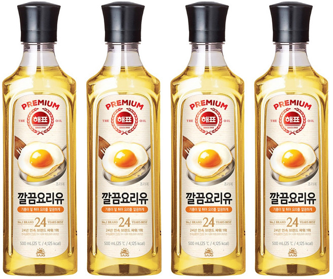 해표 깔끔 요리유, 4개, 500ml