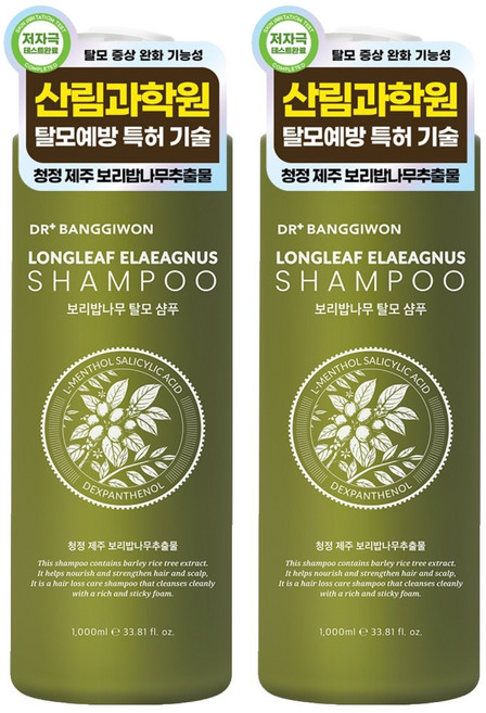 닥터방기원 보리밥나무 탈모 샴푸, 1L, 2개