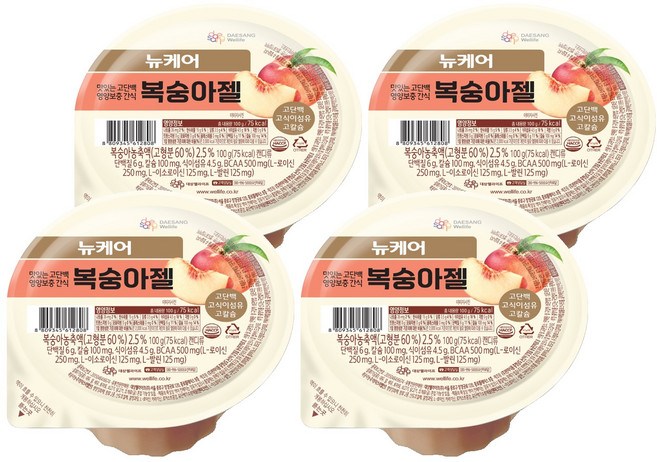 뉴케어 복숭아젤, 100g, 4개