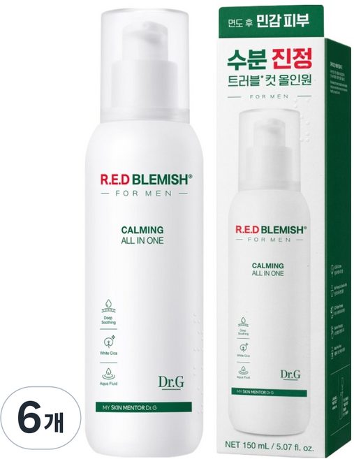 닥터지 레드 블레미쉬 포 맨 진정 올인원, 150ml, 6개