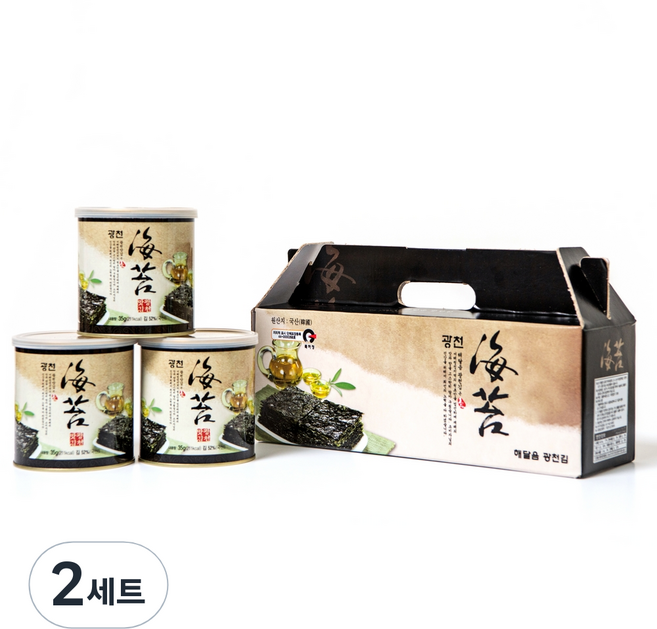 해달음 광천 재래 캔김 35g 3개, 2세트