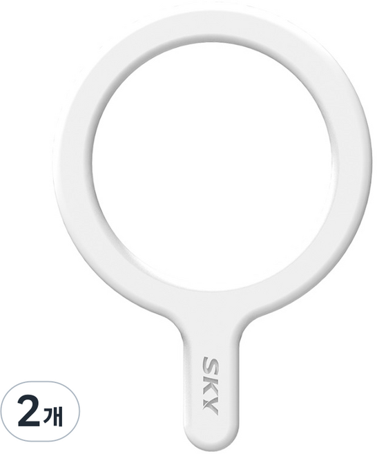 SKY 맥세이프 호환 마그네틱 링 스티커, 화이트, 2개