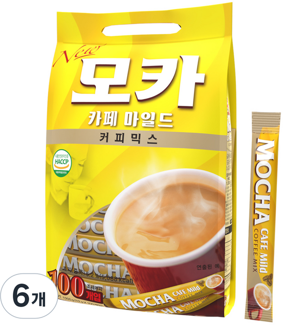 모카씨엔티 모카 카페 마일드 커피믹스, 12g, 100개입, 6개