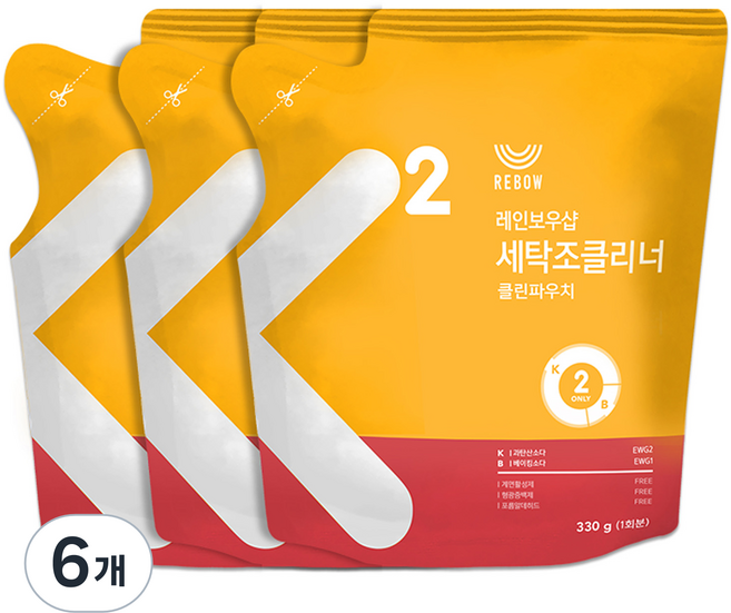 레인보우샵 세탁조클리너 클린파우치, 330g, 6개