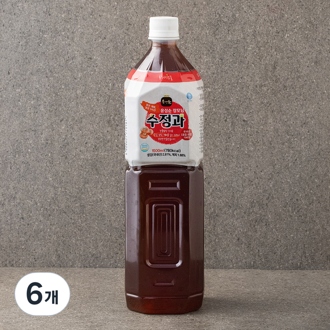 프레시오늘 신선냉장 맑은 계피 생강 5시간 윤성순 장모님 수정과, 1500ml, 6개