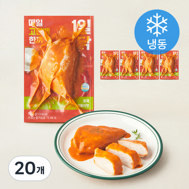 육화원 1일1닭 통닭가슴살 로제 떡볶이맛 (냉동), 100g, 20개, 1개입