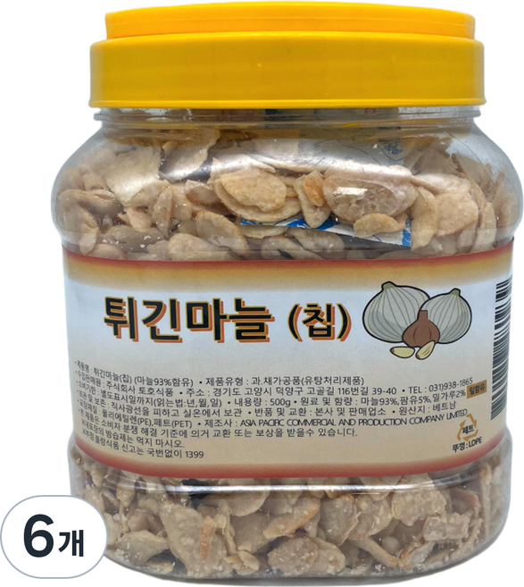 Hana Toho Food 炸蒜片, 6個, 500g