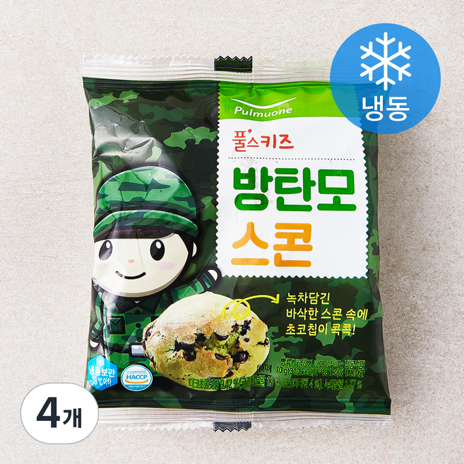 풀스키즈 방탄모 스콘 (냉동), 70g, 1개입, 4개