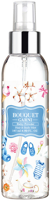 부케가르니 프래그런스드 헤어 앤 바디미스트 베이비파우더, 145ml, 1개