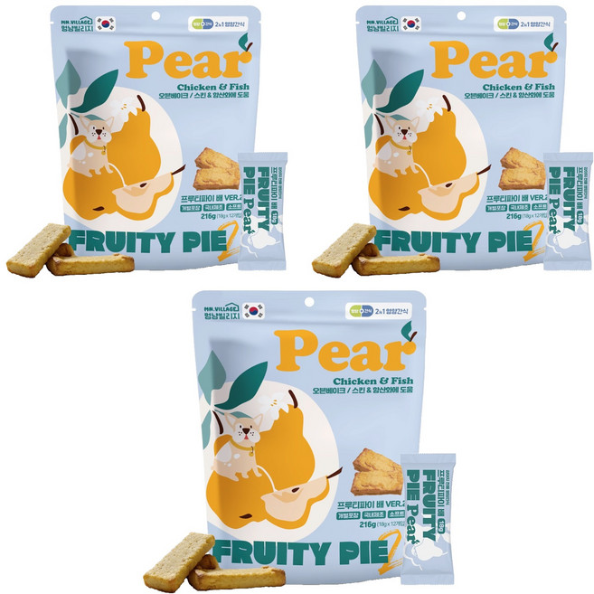 멍냥빌리지 강아지 프루티파이, 216g, 3개, 배맛