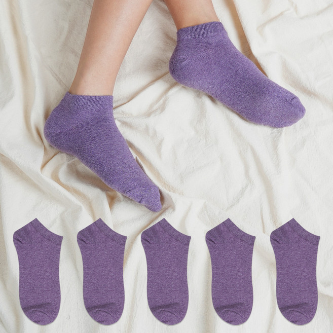 노디자인 프리미엄 컬러 구성 발목 양말 무지 5켤레