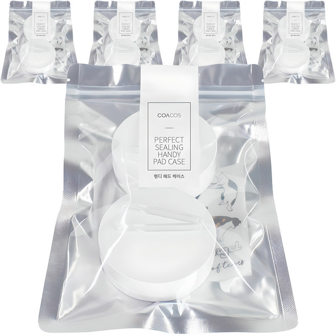 코아코스 완벽밀폐 핸디 패드 케이스 + 위생집게, 혼합색상, 10개