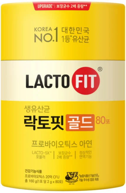 락토핏 정품 골드 80포, 160g, 1개 - 쿠팡