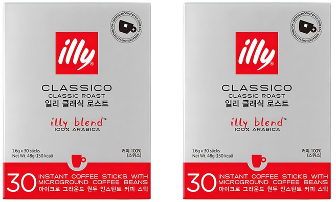일리 클래식 로스트 커피 스틱 레귤러, 1.6g, 30개입, 2개