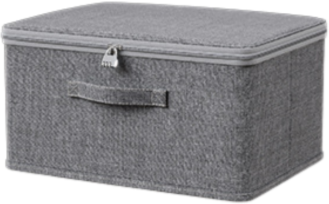 댕댕구리 자물쇠 비밀번호 보관 리빙박스, 회색, 1개