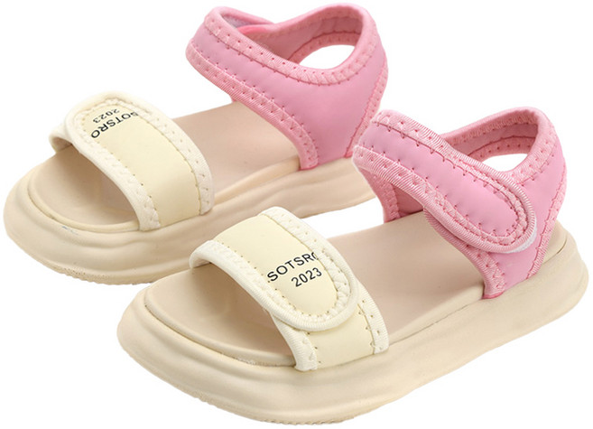 래빗풋 여아용 투톤 일선 샌들