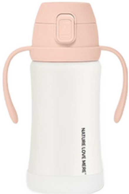 네이처러브메레 스테인리스 빨대컵, 퓨어핑크, 1개, 300ml