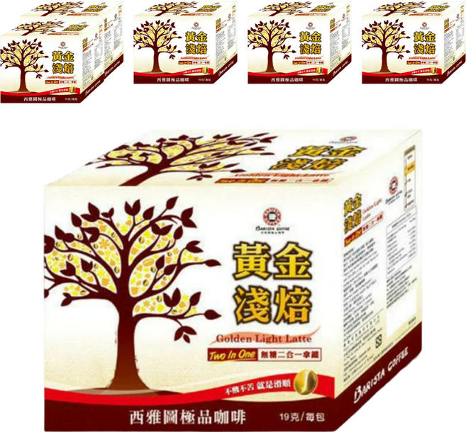 BARISTA COFFEE 西雅圖 黃金淺焙二合一, 19g, 15包, 6盒