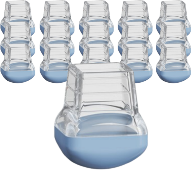 써뉴즈 미끄럼방지 실리콘 가구발 커버 사각, 블루, 16개