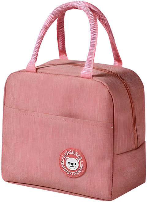 디에스 캠핑 피크닉 곰돌이 보온보냉백, 핑크, 1개