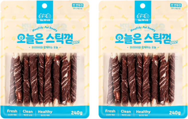 예스몽 강아지 오늘은 스틱껌, 소고기말이, 240g, 2개