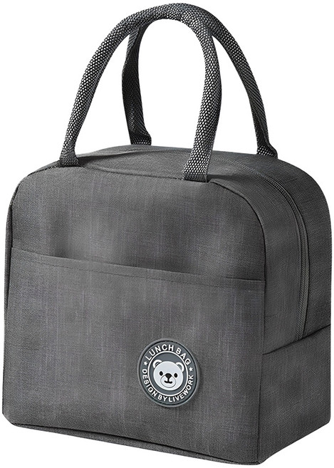 디에스 캠핑 피크닉 곰돌이 보온보냉백, 그레이, 1개
