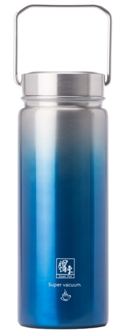 cook power 鍋寶 316不銹鋼內陶瓷保溫瓶 VBT-3656BG 8.2 x 7.6 x 20.3cm 口徑5.3cm 300g, 漸層藍, 560ml, 1個