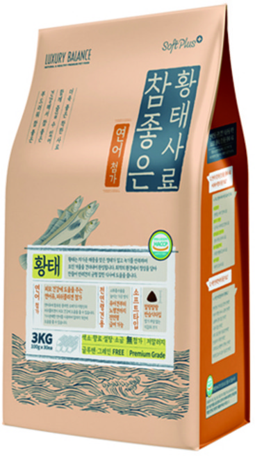 럭셔리발란스 전연령 강아지 소프트플러스 참좋은 황태사료 연어, 3kg, 1개