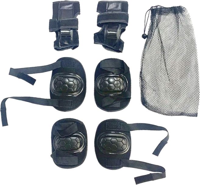 Her-Ea 禾亦 三合一護具 M(膝16.5 x 12.3cm 肘14.8 x 11.5cm 掌16 x 8.5cm), 1組, 黑