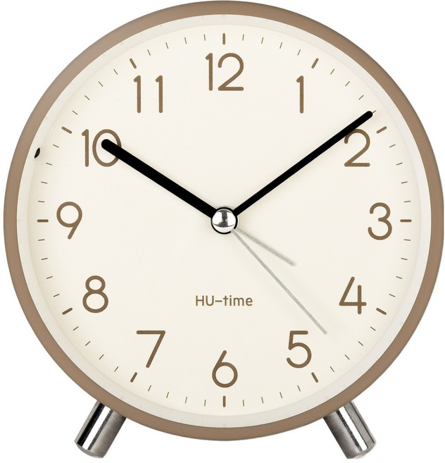 HUTIME 서클로망 탁상시계, 모카 + 브라운